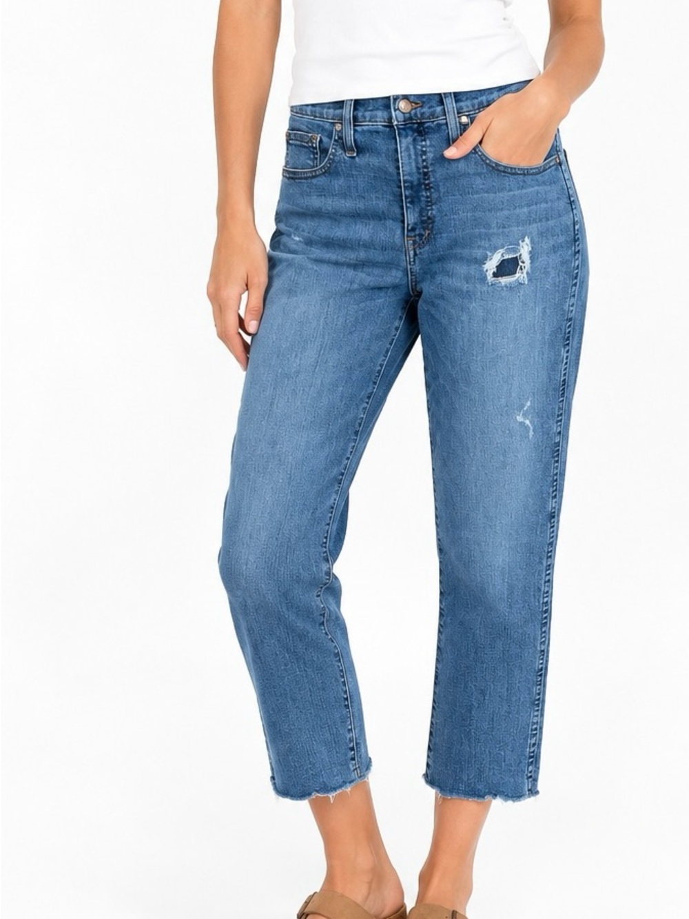 Madewell Stovepipe Straight Distressed Jeans 29 Holburn Wash Elevated Casual